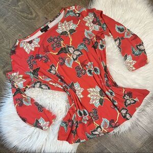 J. Jill Wearever Collection Floral Tunic Blouse. XS.